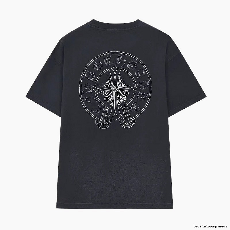 Chrome Hearts Cross Embroidered Street Style Black T-Shirt