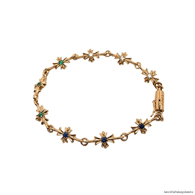 Chrome Hearts Cross Star Retro Style Gold Bracelet