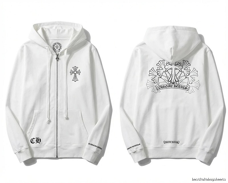 Chrome Hearts Cross Trendy and Cool Style White Sweatshirt