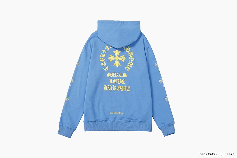 Chrome Hearts Daily Cross graphic hoodie Black Blue Cross with Visual Detail