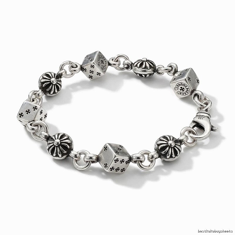 Chrome Hearts Dice Retro Style Silver Bracelet