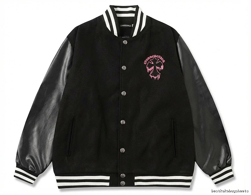 Chrome Hearts embroidered baseball jacket in black
