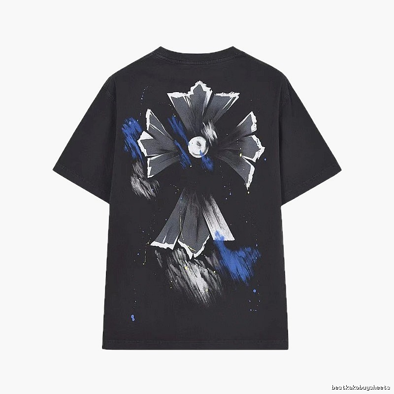 Chrome Hearts Ink-splattered Cross Street Style Black T-shirt