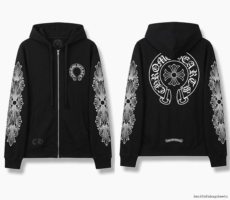 Chrome Hearts retro-style black hoodie