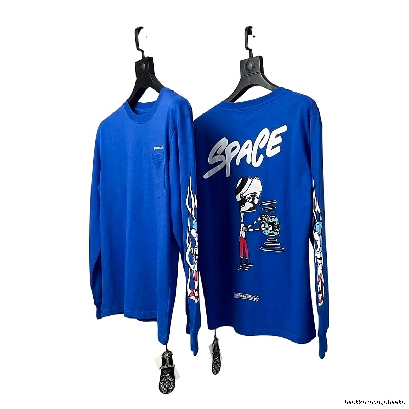 Chrome Hearts Space Blue Trendy Long-sleeve Shirt