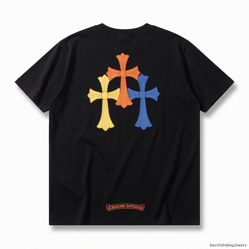 Chrome Hearts Three-color Cross Black Short-sleeve Shirt