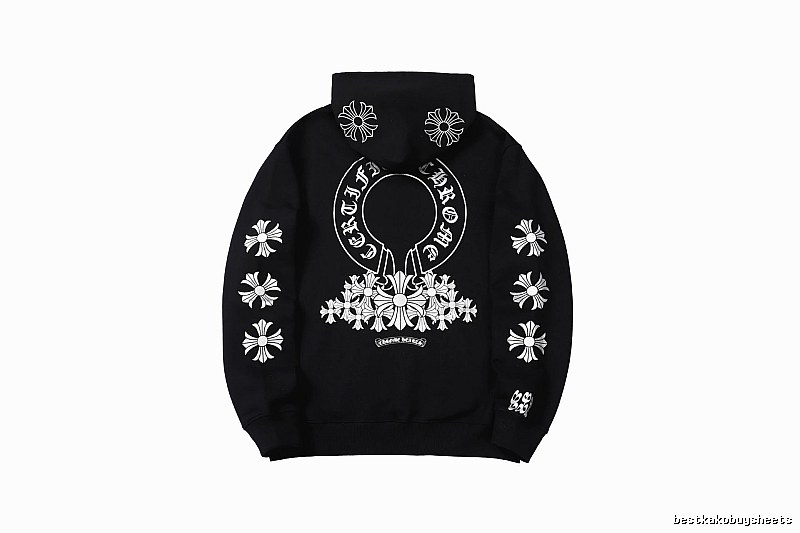 Chrome Hearts Urban Cross graphic hoodie Black Blue Cross with Statement Pattern