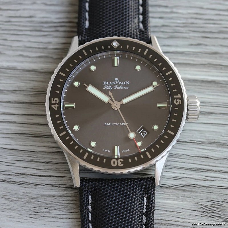 Collector Black And Silver Blancpain Fifty Fathoms Dive Watch