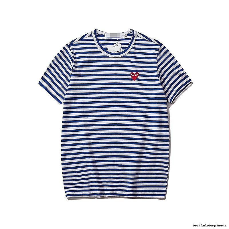 Comme des Garcons PLAY 2021-94 Blue Style 2194 Heart Logo T-Shirt Modern Fit