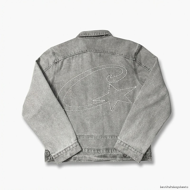 Corteiz denim retro-style grey coat