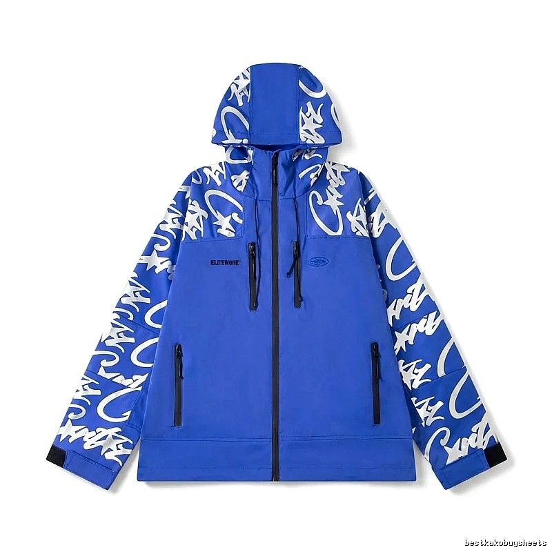 Corteiz Graffiti Style Blue Windbreaker