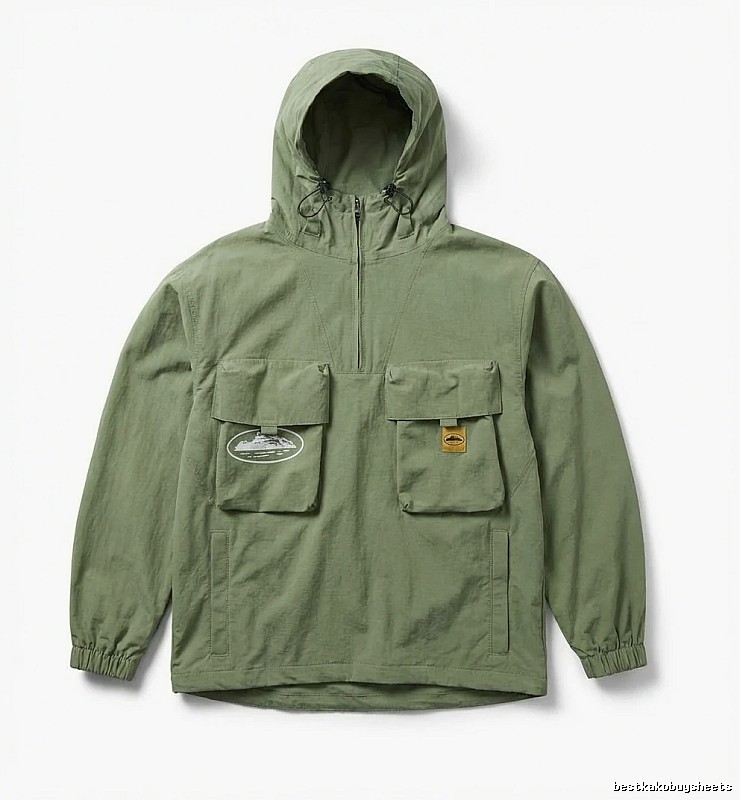 Corteiz military - style olive - green workwear jacket