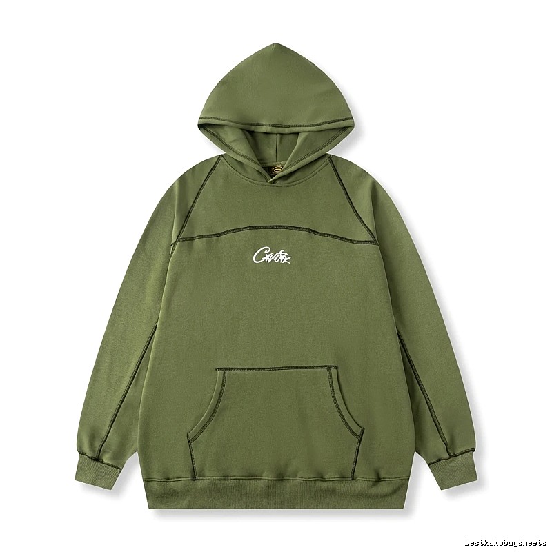 Corteiz minimalist style olive green sweatshirt