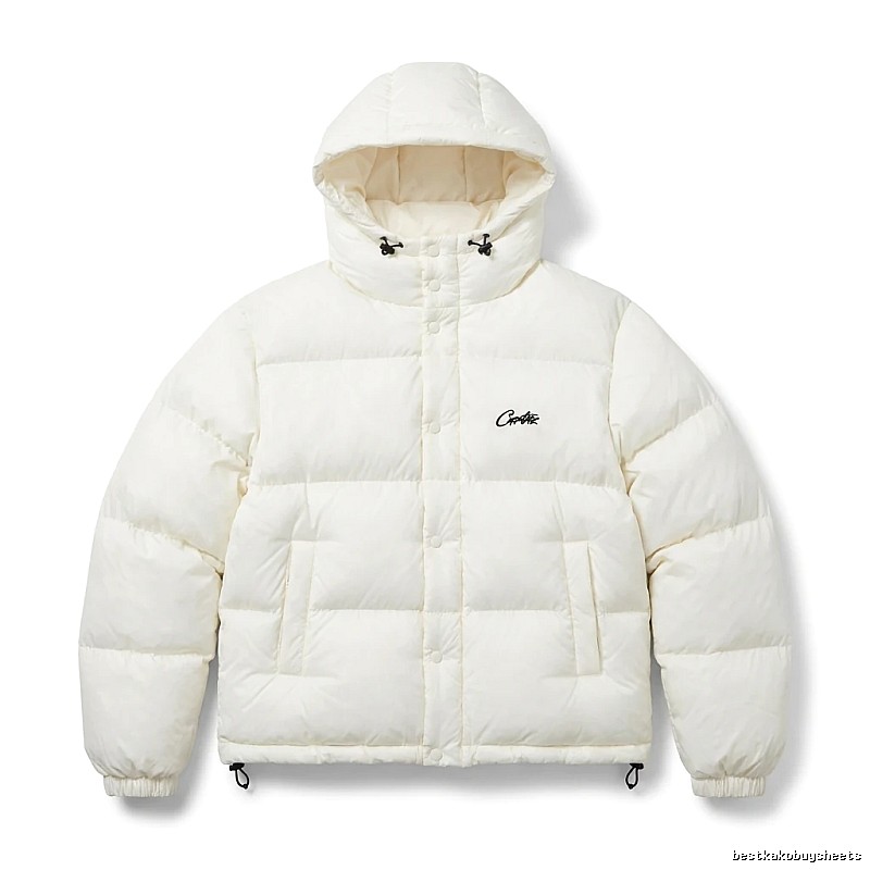 Corteiz trendy brand simple style white cotton-padded coat