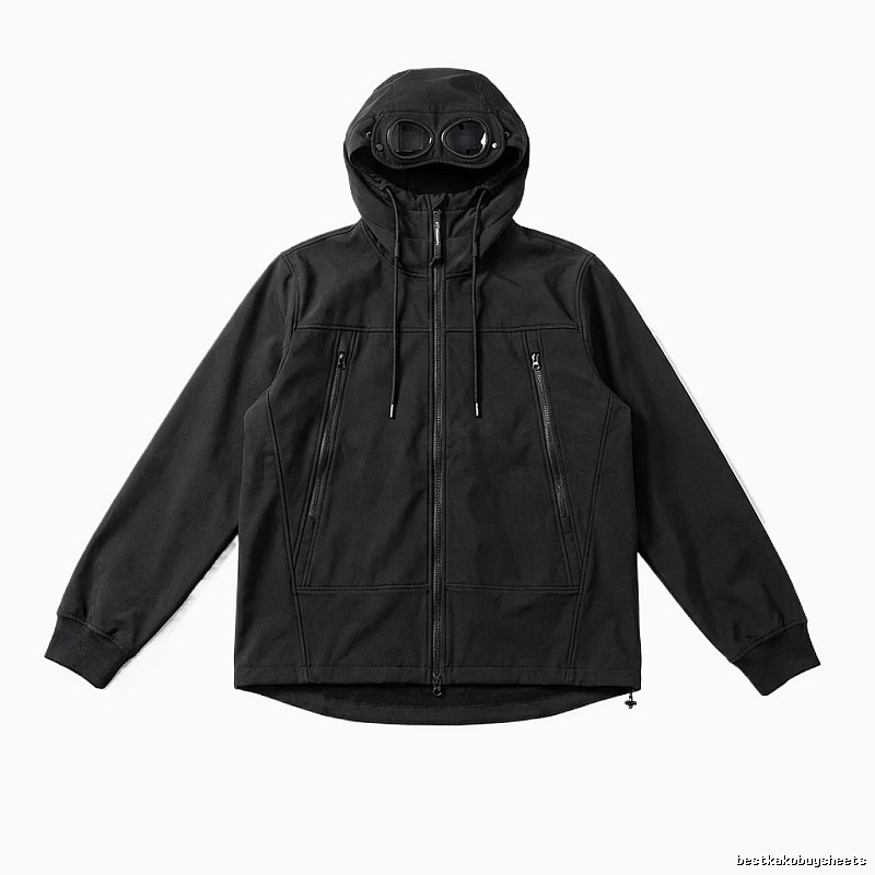 C.P. hooded simple style black coat