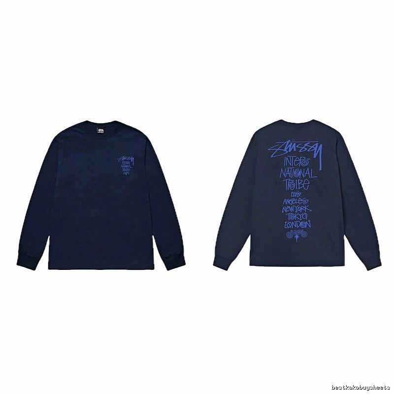 Dark blue hoodie with Stussy graffiti style