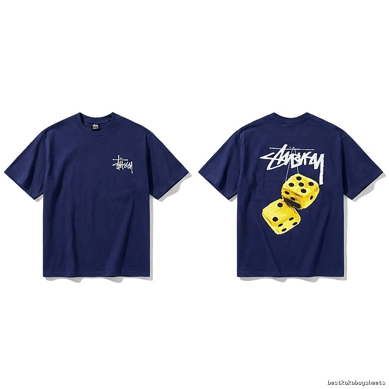 Deep blue T-shirt with Stussy dice print