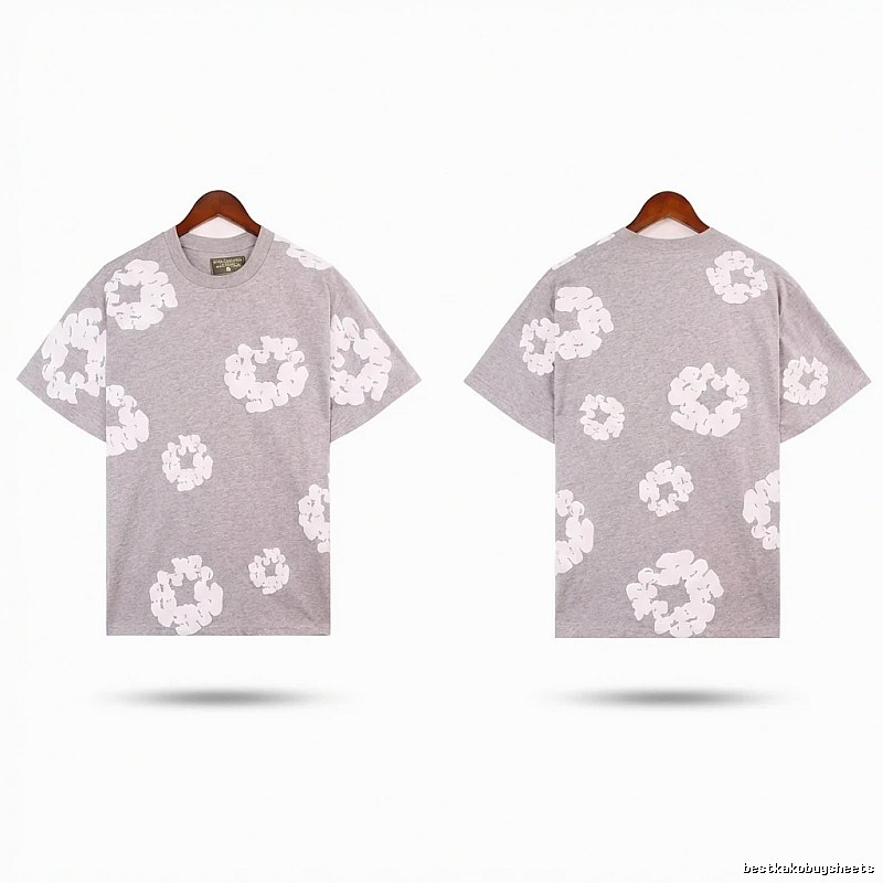 DENIM TEARS Printed Casual Grey T-shirt