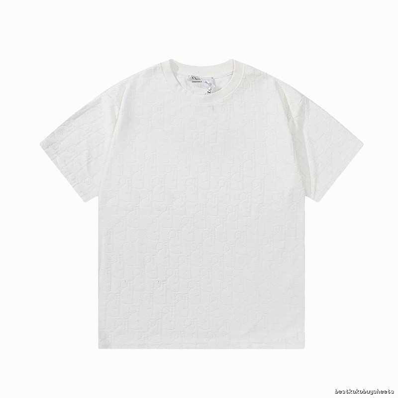 Dior All-over Monogram Print Light Luxury Style White T-Shirt
