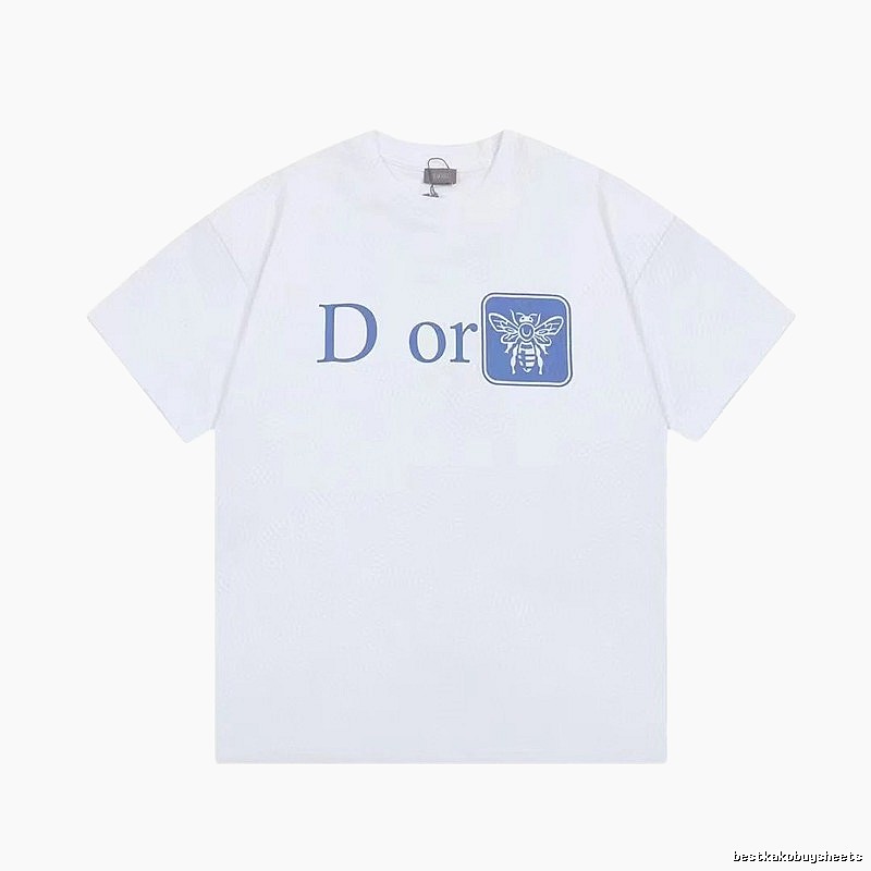 Dior Bee Print Casual Style White T-Shirt