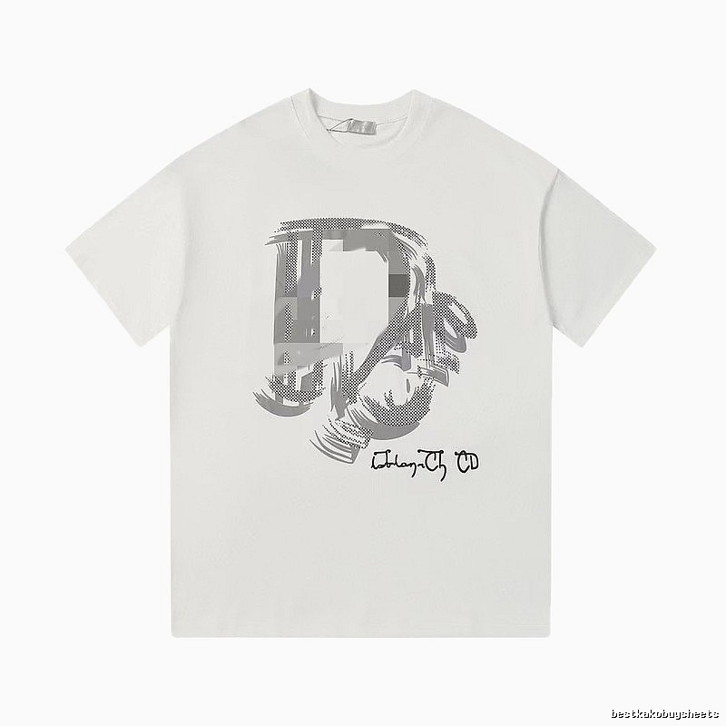 Dior Graffiti Collection Trendy & Cool Style White Short-sleeve T-shirt