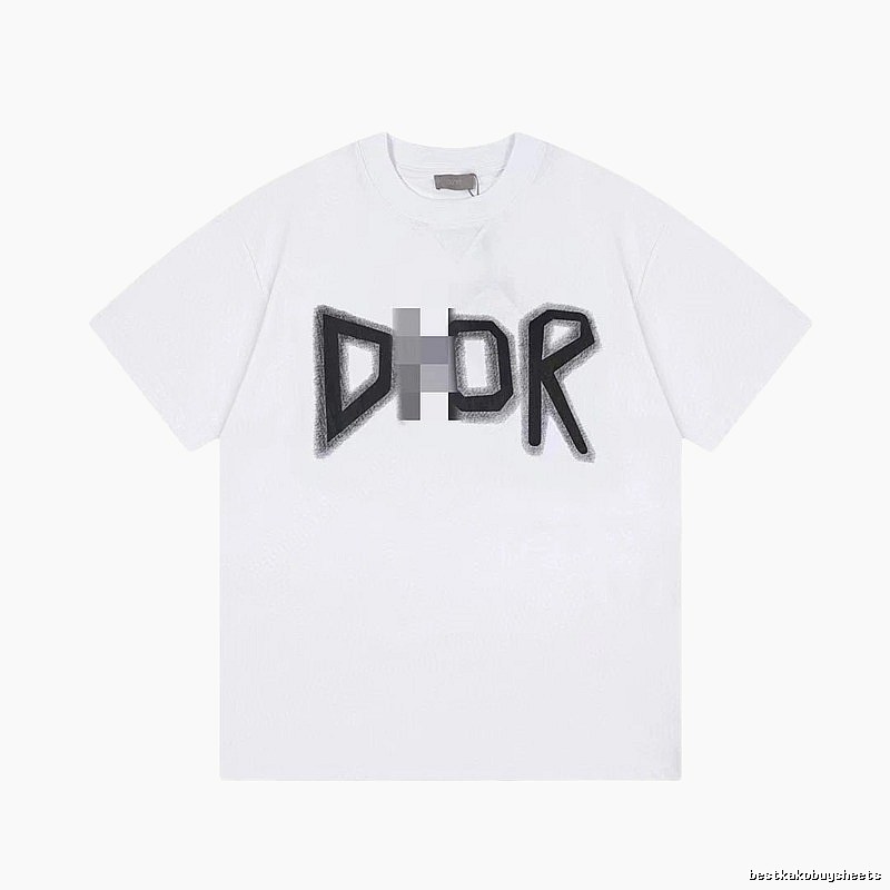 Dior Letter Print Trendy Style White T-Shirt