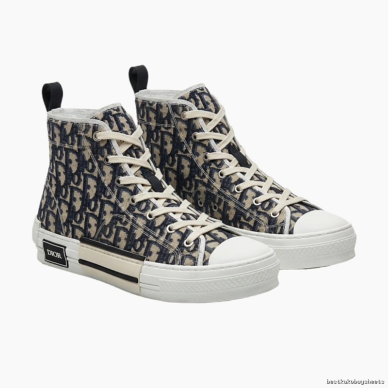 Dior monogram high-top canvas shoes