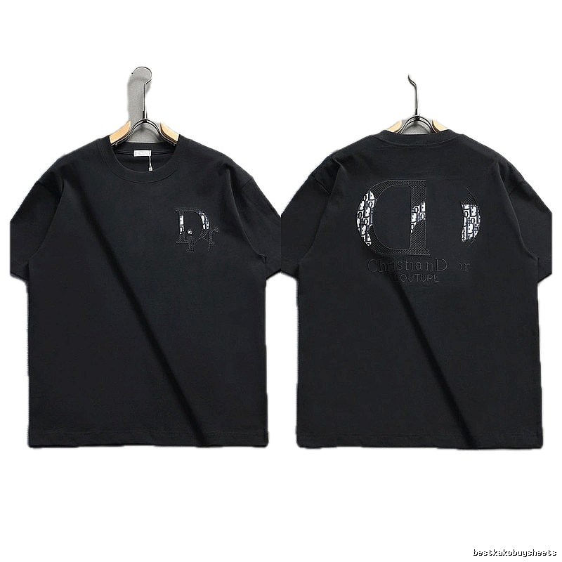 Dior Monogram Light Luxury Style Black Short-sleeve T-shirt