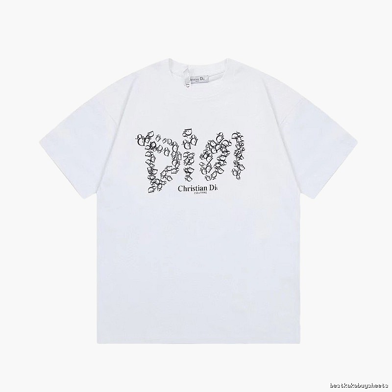 Dior Monogram Light Luxury Style White Short-sleeve T-Shirt
