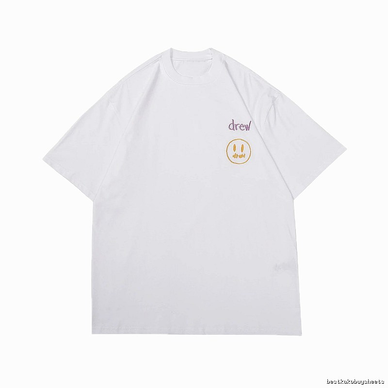 DREW Smiley Embroidered Street Style White T-Shirt