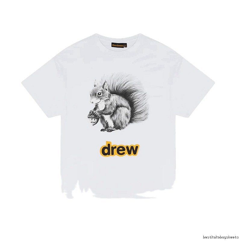 DREW Squirrel Print Street Style White T-Shirt