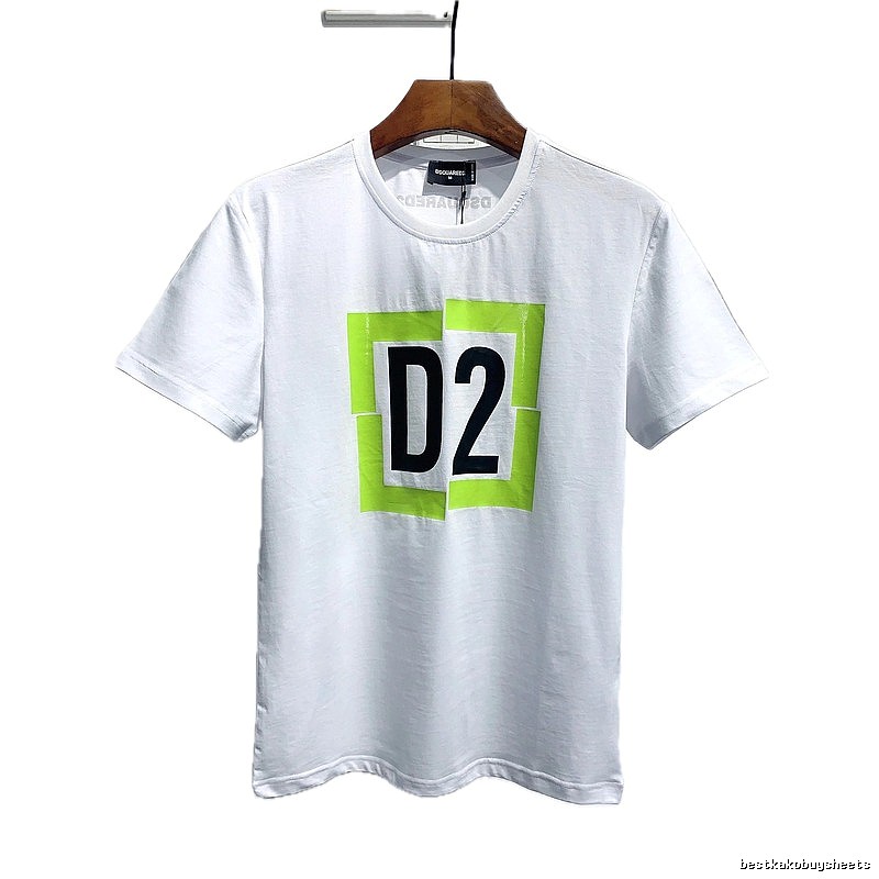 DSQ D2 Streetwear Brand White Casual Short-sleeve T-shirt