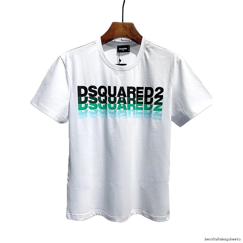 DSQUARED2 Gradient Letter Trendy Brand White T-Shirt