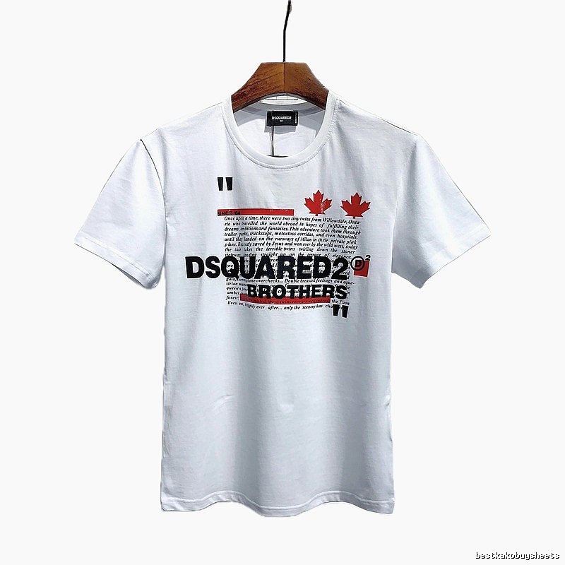 DSQUARED2 Maple Leaf Print Street Style White T-Shirt