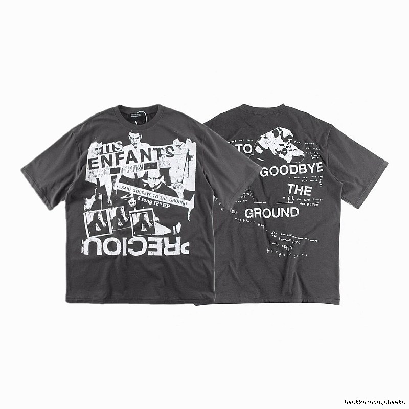 ERD GRJKD Printed Dark Style Charcoal Gray T-Shirt