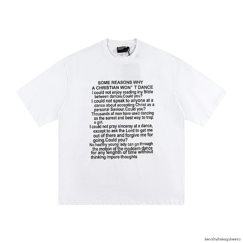 ERD Slogan Print Street Style White T-Shirt