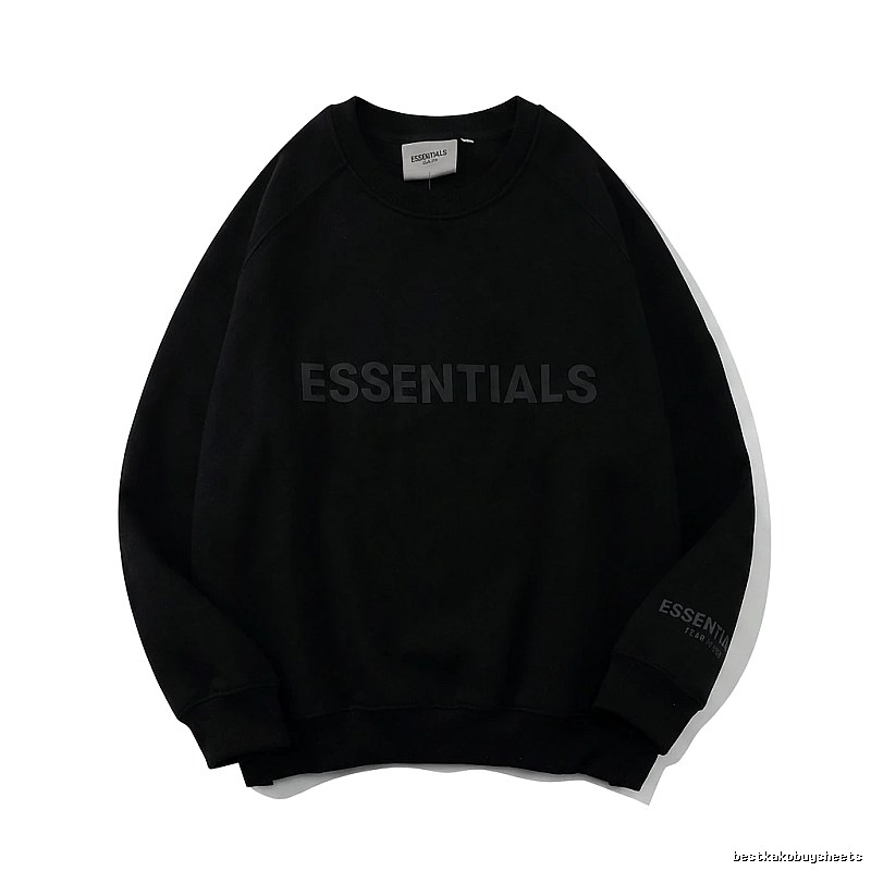ESSENTIALS minimalist style black sweatshirt