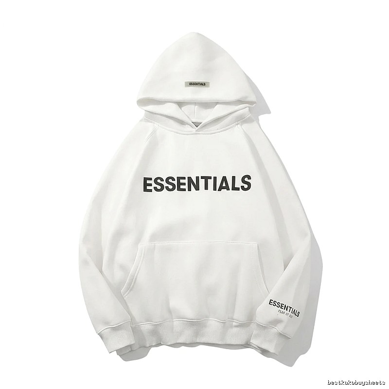 ESSENTIALS minimalist style white sweatshirt