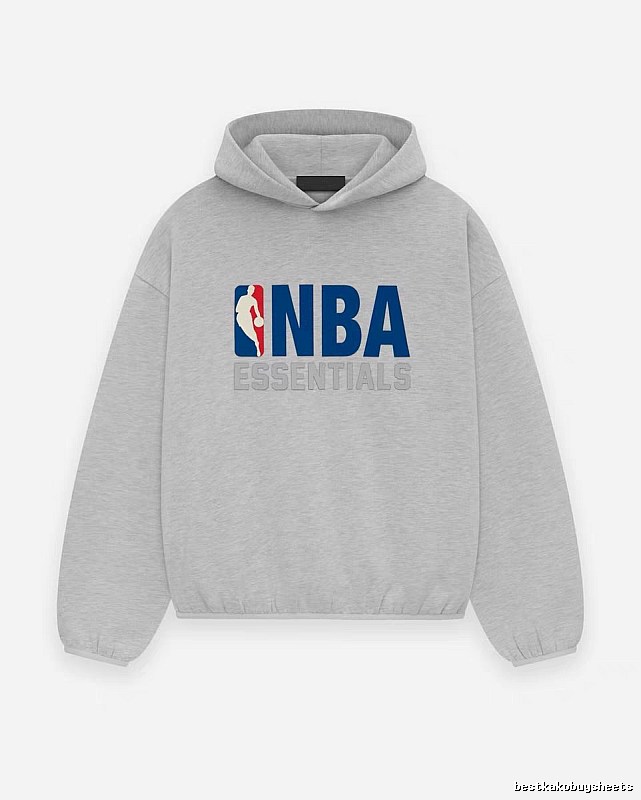 ESSENTIALS NBA-style light gray hoodie