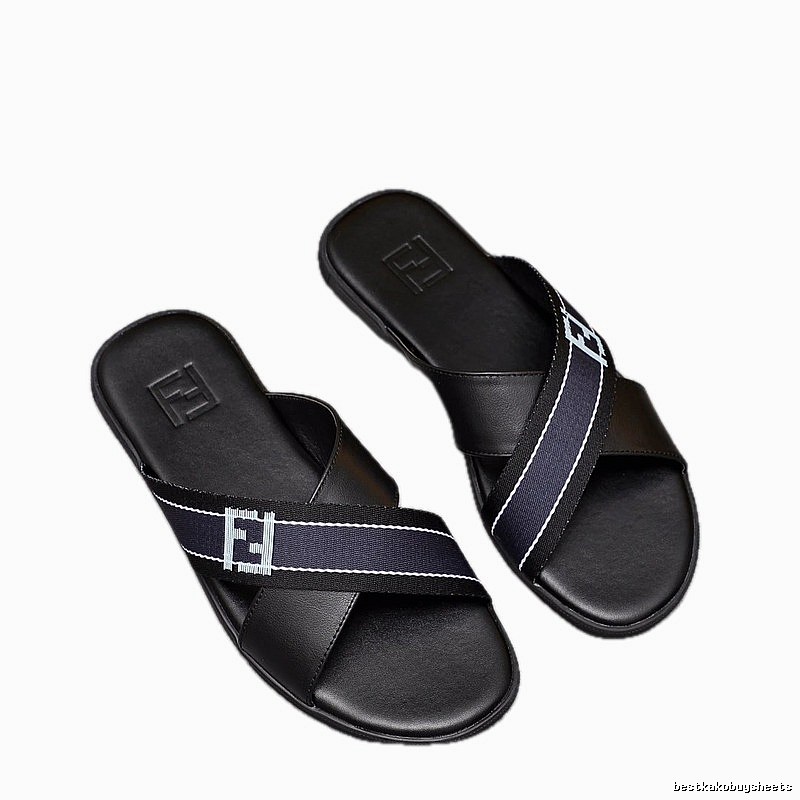 Fendi Double F Casual Style Black Slides