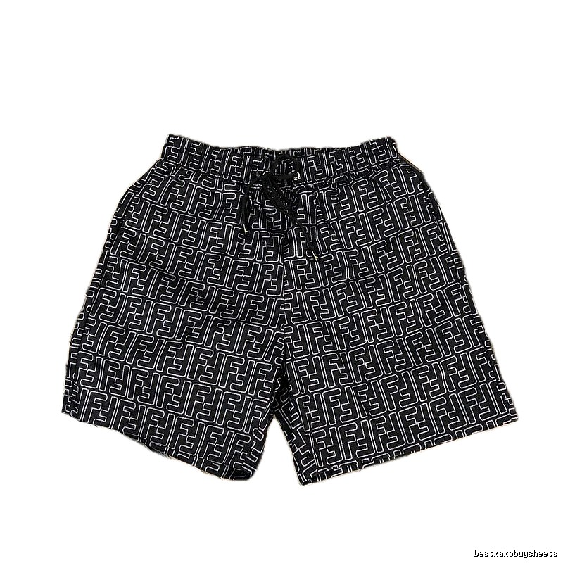 Fendi Double F Collection Vintage Monogram Style Black Shorts