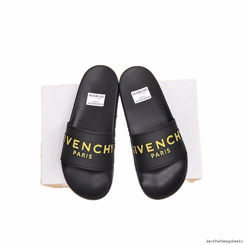 Givenchy Letter Print Streetwear Style Black Slides