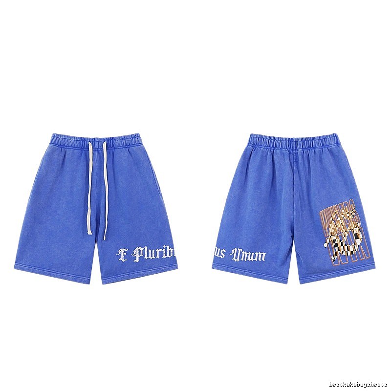 Godspeed Gothic Print Street Style Blue Shorts