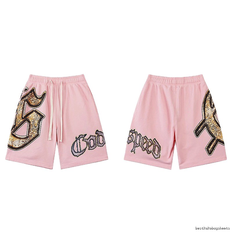 Godspeed Printed Vintage Style Pink Shorts