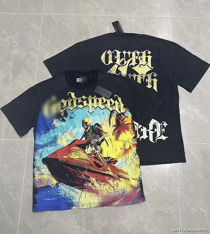 Godspeed Skull Print Street Style Black T-Shirt