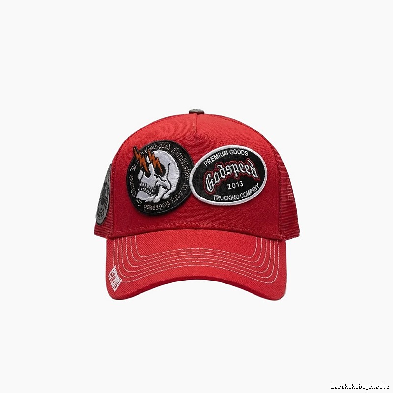 Godspeed Skull Retro Style Red Hat