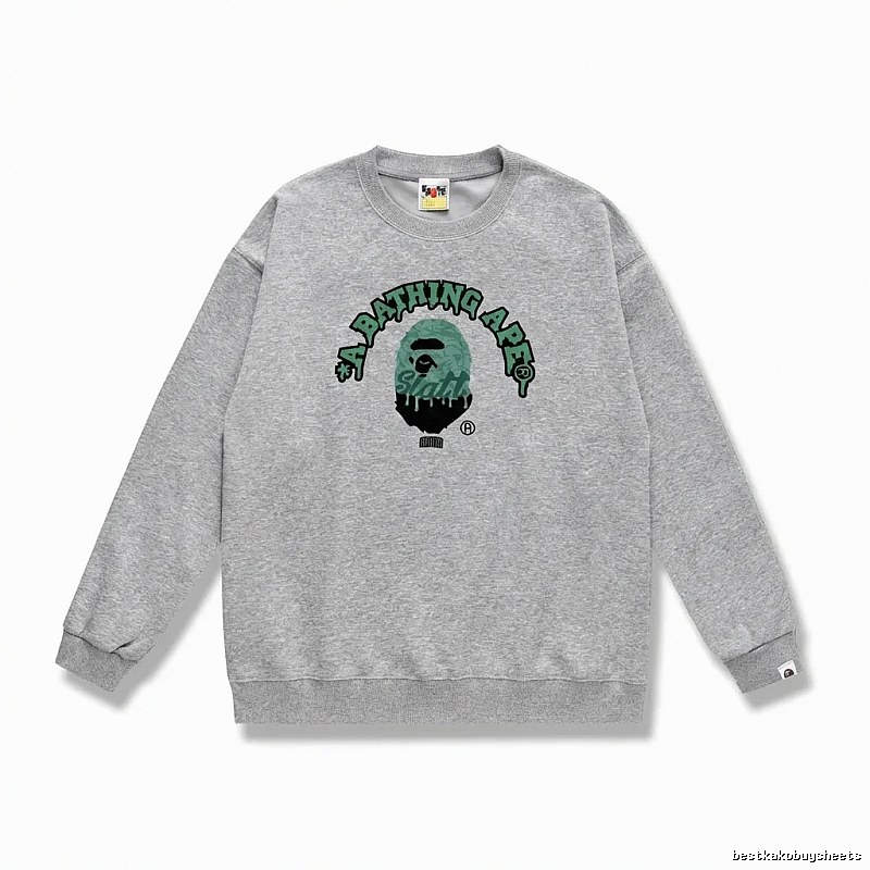 Grey hoodie with Bape Ape Head logo