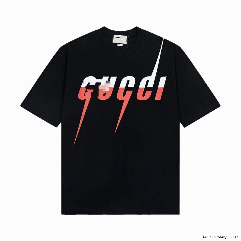 Gucci Lightning Print Trendy Style Black T-Shirt