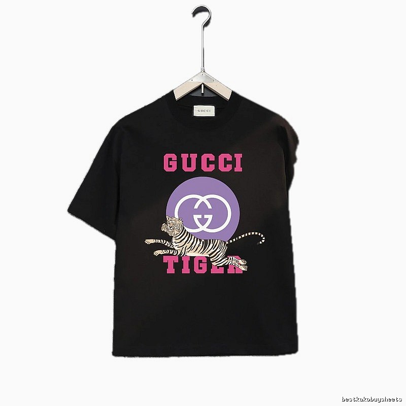 Gucci Tiger Print Trendy Black T-shirt