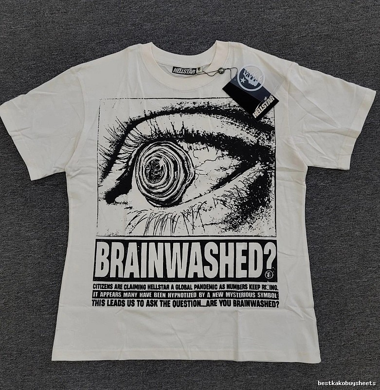 Hellstar Eye Print Street Style White T-Shirt